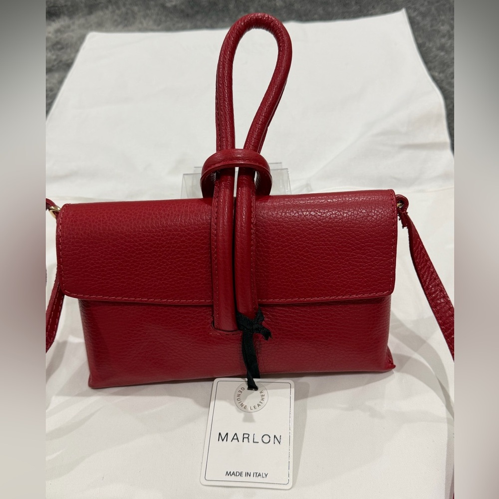 Marlon Firenze Red Leather Crossbody Bag - Picture 4 of 14